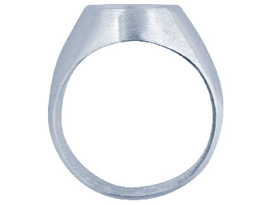Chevalière à sertir pour pierre ovale 12 x 10 mm, Argent 925, doigt 59 - Image Standard - 1