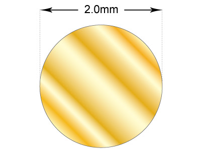 Fil rond Or jaune 9k recuit, 2,00 mm - Image Standard - 2
