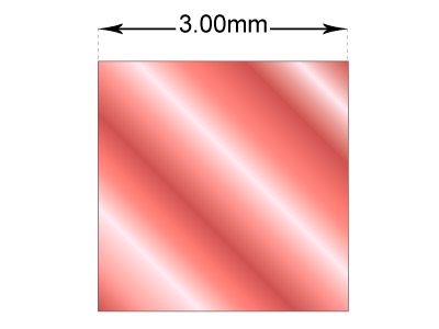 Fil carré Or rouge 9k recuit, 3,00 mm - Image Standard - 2