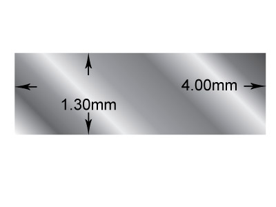 Fil rectangle Argent 925 recuit, 4,00 x 1,30 mm - Image Standard - 2