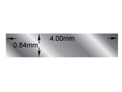 Fil rectangle Argent 925 recuit, 4,00 x 0,84 mm - Image Standard - 2