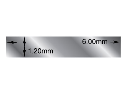 Fil rectangle Argent 925 recuit, 6,00 x 1,20 mm - Image Standard - 2