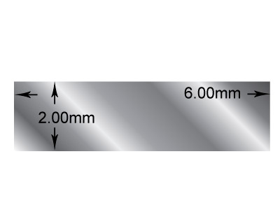 Fil rectangle Argent 925 recuit, 6,00 x 2,00 mm - Image Standard - 2
