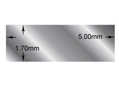 Fil rectangle Argent 925 recuit, 5,00 x 1,70 mm - Image Standard - 2
