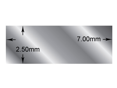 Fil rectangle Argent 925 recuit, 7,00 x 2,50 mm - Image Standard - 2