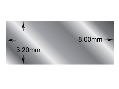 Fil rectangle Argent 925 recuit, 8,00 x 3,20 mm - Image Standard - 2