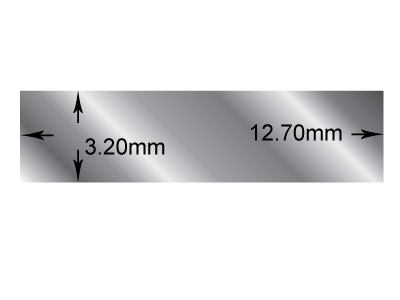 Fil rectangle Argent 925 recuit, 12,70 x 3,20 mm - Image Standard - 2