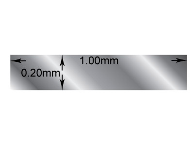 Fil rectangle Argent fin recuit, 1,00 x 0,20 mm, longueur de 3 mètres - Image Standard - 2