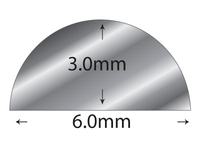 Fil demi-jonc Argent 925 recuit, 6,00 x 3,00 mm - Image Standard - 2