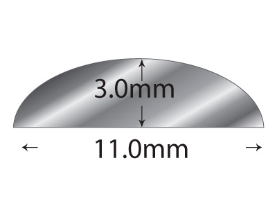 Fil demi-jonc Argent 925 recuit, 11,00 x 3,00 mm - Image Standard - 2