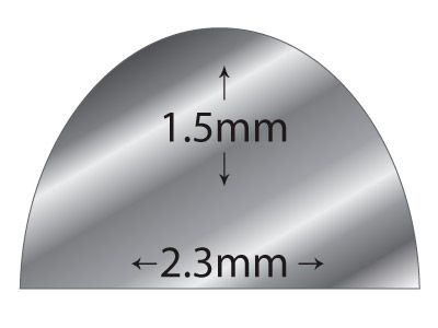 Fil demi-jonc Argent 925 recuit, 2,30 x 1,50 mm - Image Standard - 2