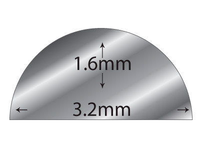 Fil demi-jonc Argent 925 recuit, 3,20 x 1,60 mm - Image Standard - 2