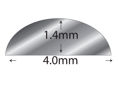 Fil demi-jonc Argent 925 recuit, 4,00 x 1,40 mm - Image Standard - 2