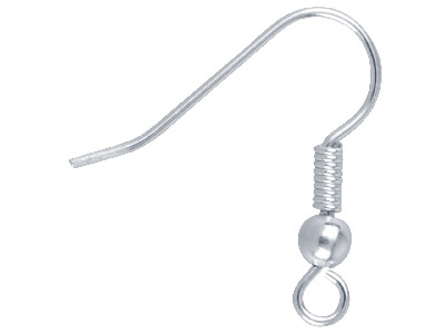 Crochet fil avec perle, Argenté*, sachet de 5 paires - Image Standard - 1