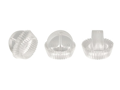 Embout en plastique pour tiges oreilles percées, sachet de 100 - Image Standard - 1