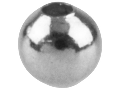 Boule lisse 2 trous 2,5 mm, Argenté, sachet de 50