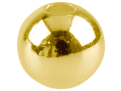 Boule lisse 2 trous 5 mm, Doré*, sachet de 25 - Image Standard - 1