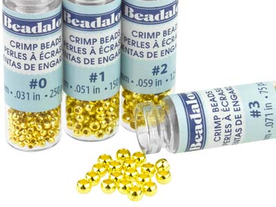 Perles à écraser Beadalon, tailles : 0,1, 2 et 3, Doré*. Pack de 4 tubes - Image Standard - 1