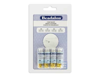 Perles à écraser Beadalon, tailles : 0,1, 2 et 3, Doré*. Pack de 4 tubes - Image Standard - 2