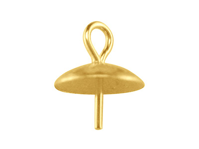 Bélière pour perle avec calotte 4 mm, tige lisse, Or jaune 9k - Image Standard - 1