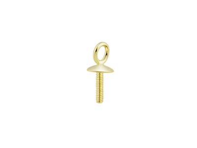Bélière pour perle avec calotte 3 mm, tige filetée, Or jaune 9k - Image Standard - 1