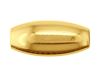 Boule 2 trous forme ovale 5 x 3 mm, Or jaune 9k