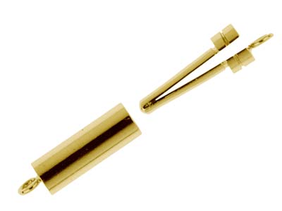 Fermoir Cylindrique lisse 12 x 3,5 mm, Or jaune 18k. Réf. 07007 - Image Standard - 2