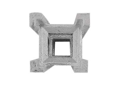 Chaton 4 griffes pour pierre carrée de 0,25 ct (3,47 mm), Or gris 18k Pd 13. Réf. 2060 - Image Standard - 3