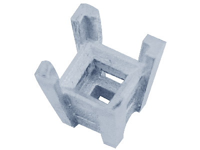 Chaton carré 4 griffes pour pierre de 3 mm, Argent 925 - Image Standard - 1