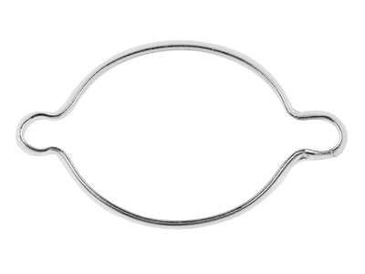 Connecteur serti clos, forme ovale 10 x 8 mm, Argent 925, sachet de 5 - Image Standard - 2