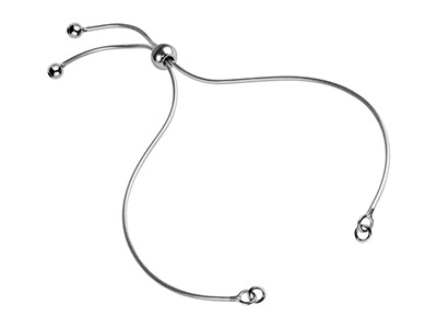 Fermoir réglable Boule avec Chaîne Serpent, 25 cm, Argent 925 - Image Standard - 1