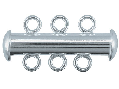 Fermoir 3 rangs, tube 22 x 5 mm, Argent 925 - Image Standard - 1