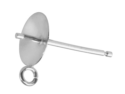 Tige Calotte 3 mm avec anneau, Argent 925, sachet de 5 paires - Image Standard - 1