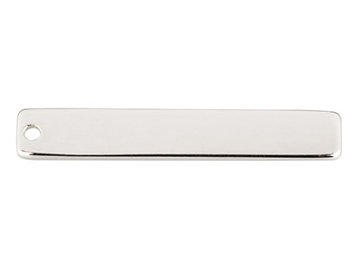 Barre rectangle percée un trou, 30 x 5 mm, Argent 925 - Image Standard - 1