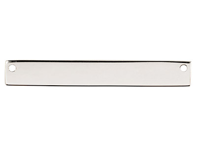 Barre rectangle percée deux  trous, 40 x 6 mm, Argent 925 - Image Standard - 1