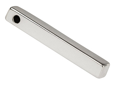 Barre rectangle percée un trou, 30 x 4 mm, Argent 925 - Image Standard - 2