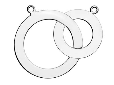 Ebauche Cercles entremêlés avec anneaux, 22 et 28 mm, Argent 925 - Image Standard - 1