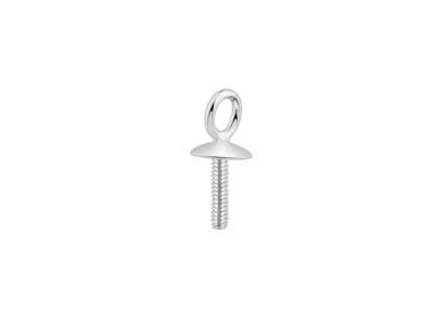 Bélière pour perle avec calotte, tige filetée, Argent 925 - Image Standard - 1