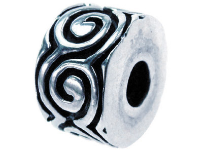 Intercalaire décoratif, motif spirale incrusté noir, 8,70 mm, Argent 925 - Image Standard - 1