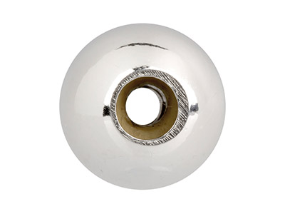 Boule d'arrêt 6 mm 2 trous, coeur en silicone, Argent 925 - Image Standard - 2