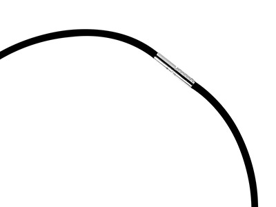 Collier en caoutchouc Noir 3 mm, pour perles fantaisie, 43 cm - Image Standard - 2