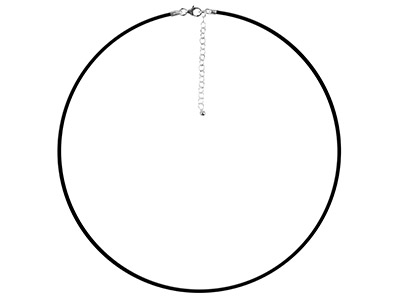 Collier en caoutchouc Noir 3 mm, pour perles fantaisie,  42 cm - Image Standard - 1