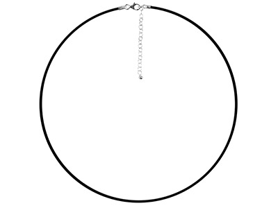 Collier en caoutchouc Noir 1,3 mm, pour perles fantaisie, 42 cm - Image Standard - 1