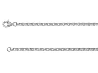 Chaîne maille Jaseron diamantée carrée 2,3 mm, 50 cm, Argent 925