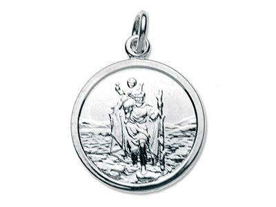 Médaille St Christophe ronde moyen modèle, 16 mm, Argent 925 - Image Standard - 1