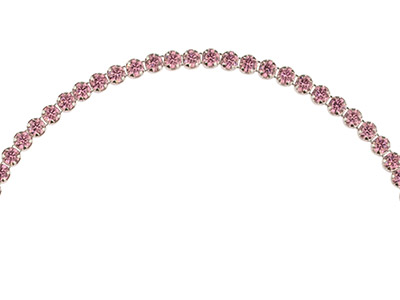 Bracelet Tennis Zircones roses, 24 cm, Argent 925 - Image Standard - 3