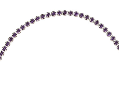 Bracelet Tennis Zircones violets, 24 cm, Argent 925 - Image Standard - 3