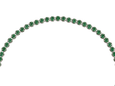 Bracelet Tennis Zircones verts, 24 cm, Argent 925 - Image Standard - 3