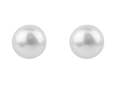 Boucles d'oreilles Perle de culture blanche 6 mm, Argent 925 - Image Standard - 1