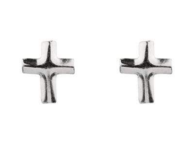 Boucles d'oreilles Petites Croix, Argent 925 - Image Standard - 1